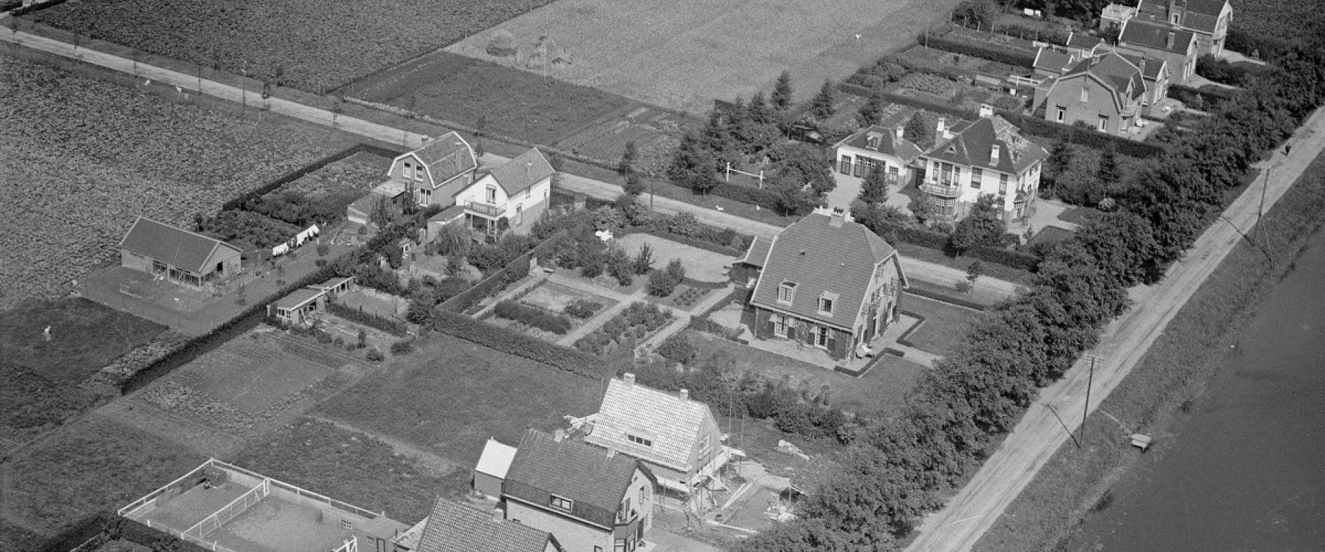 Aerial view in black and white.