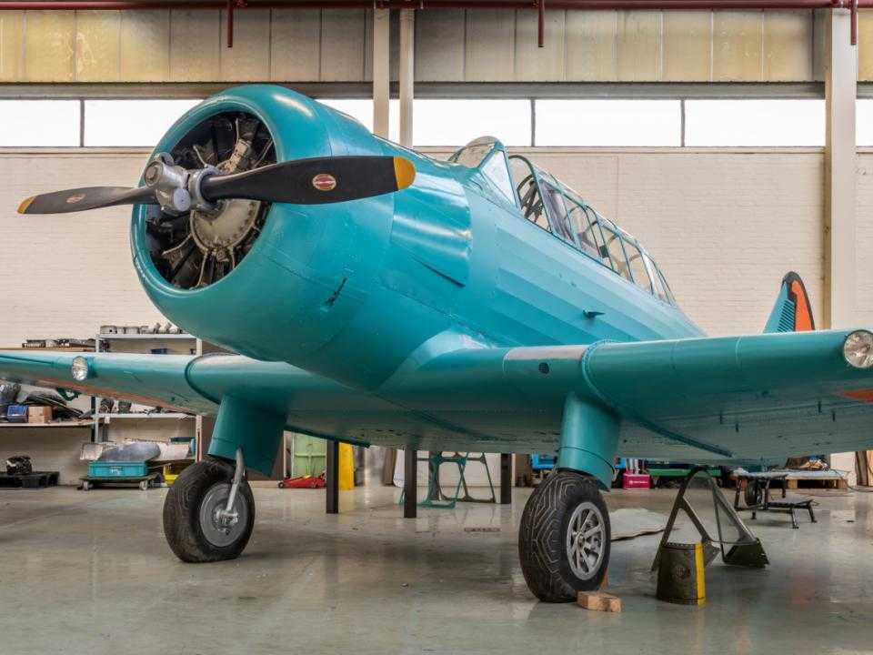 Propeller vliegtuig in Nederlands Transportmuseum