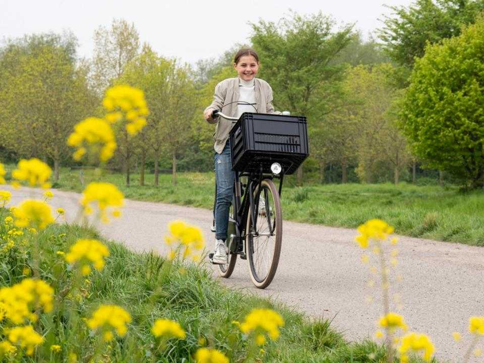 Floor op fiets