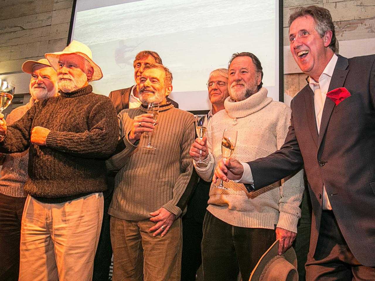 Deelnemers van de Hemmingway Look-a-like contest