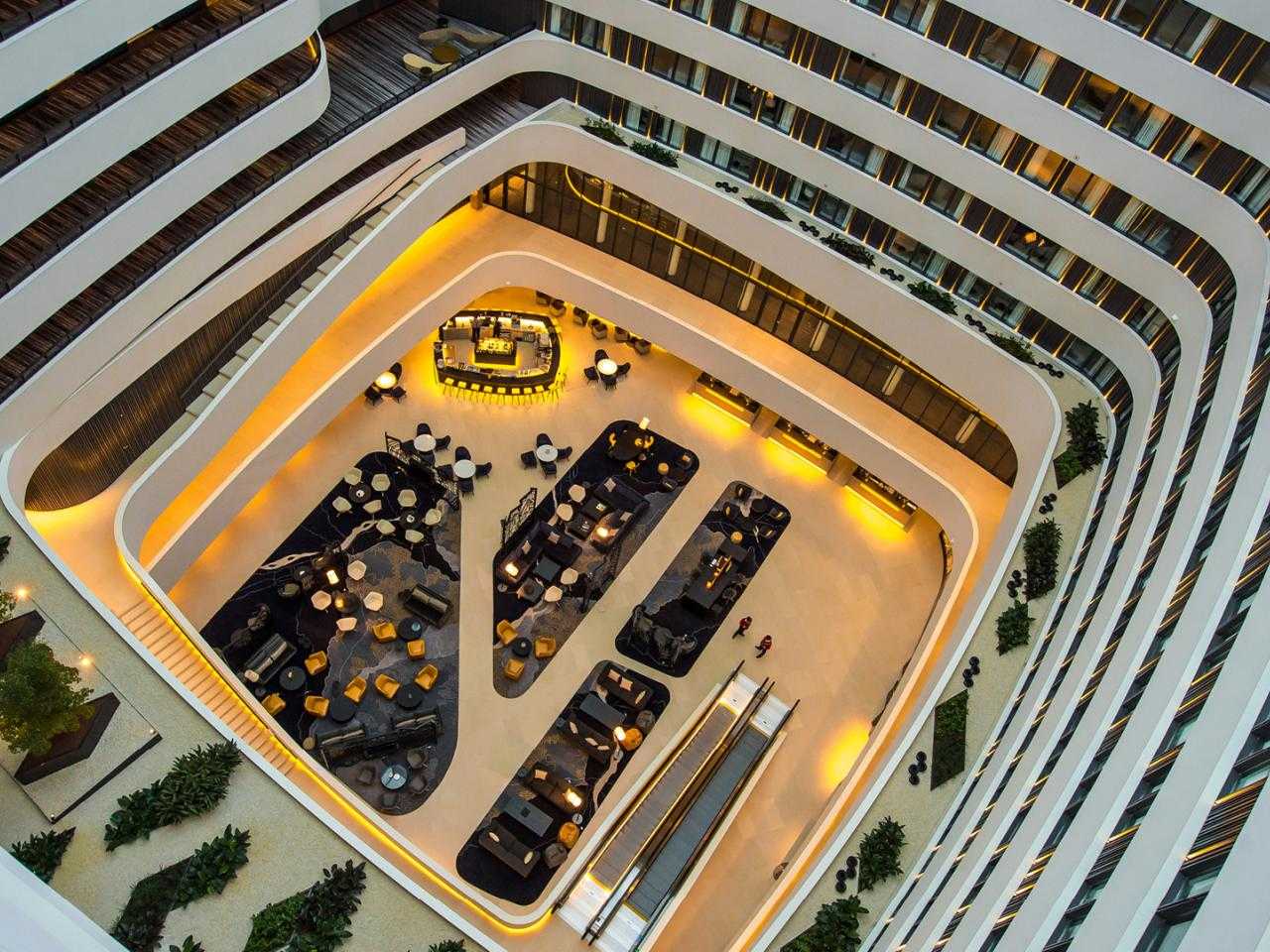 Hilton from above.