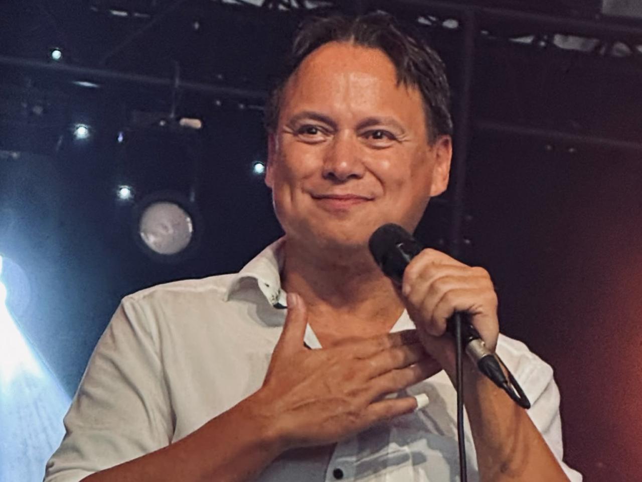 Foto van Harold op het podium