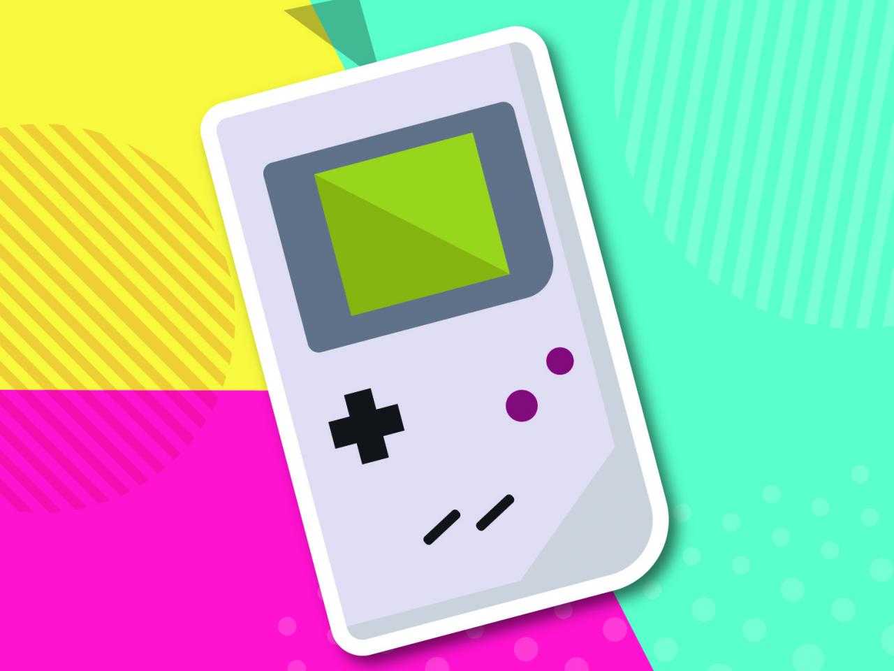 Gameboy voor gekleurde achtergrond.