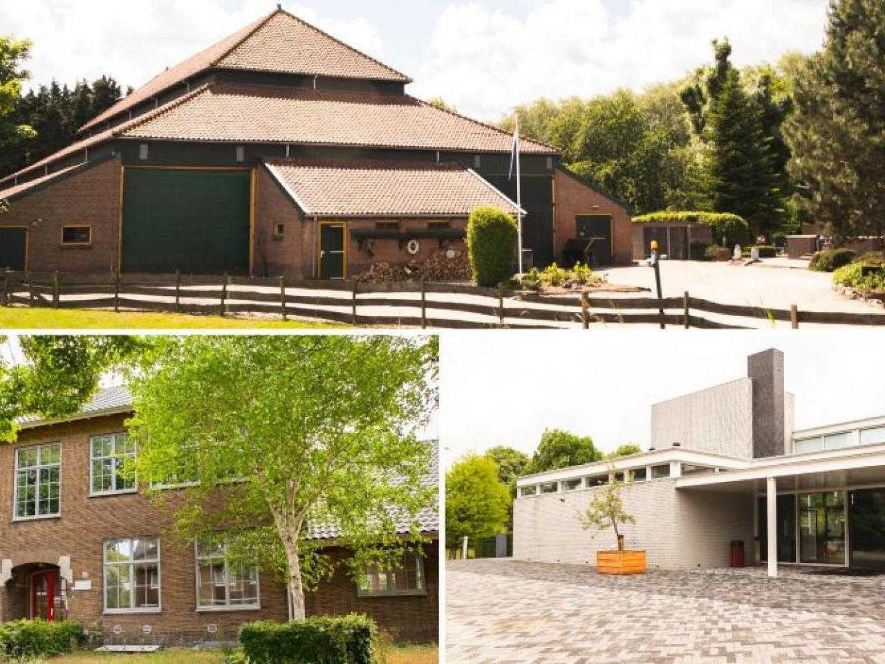 Collage van de drie genomineerde monumenten
