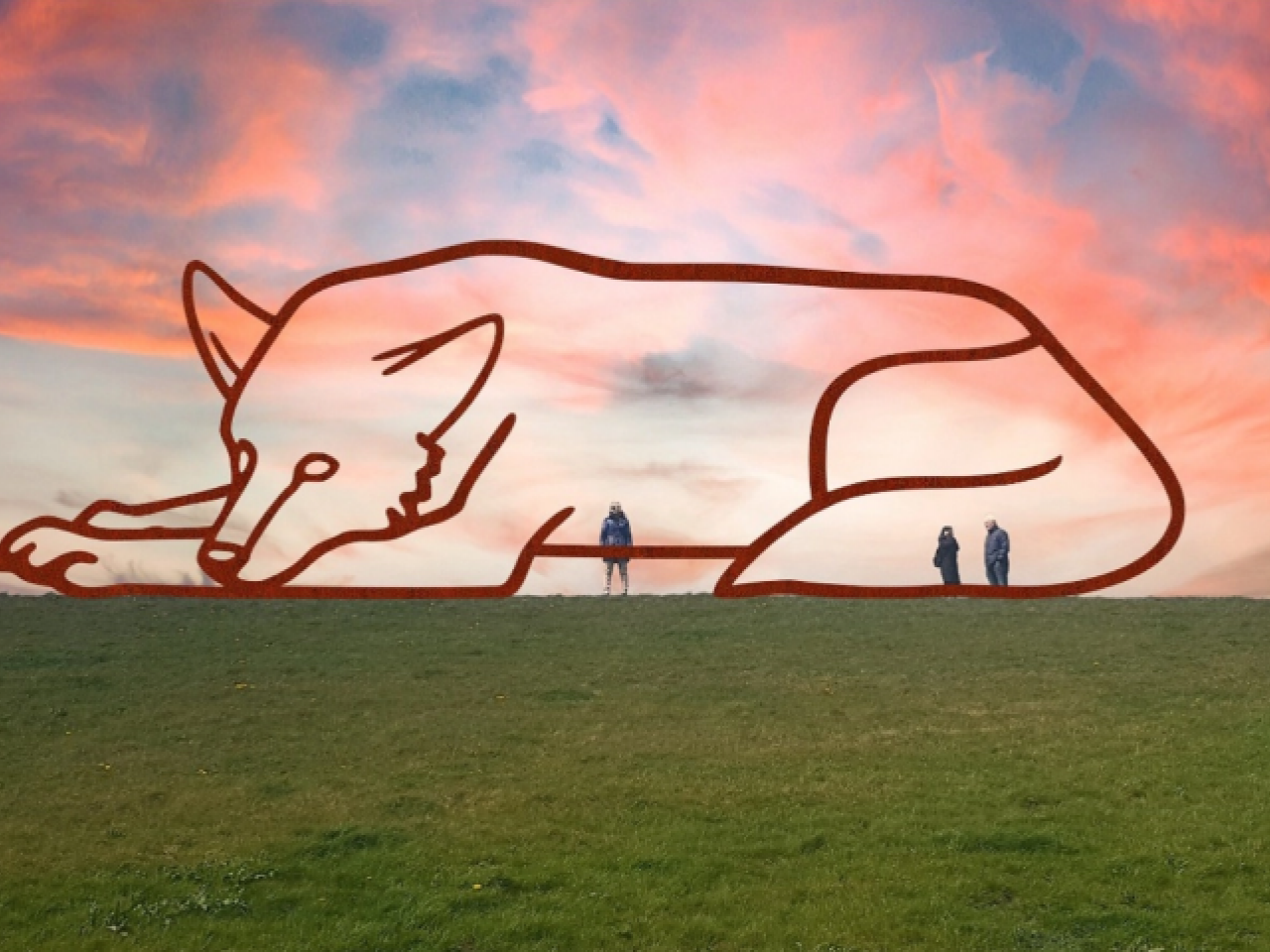 Impressie van kunstwerk de Waterwolf
