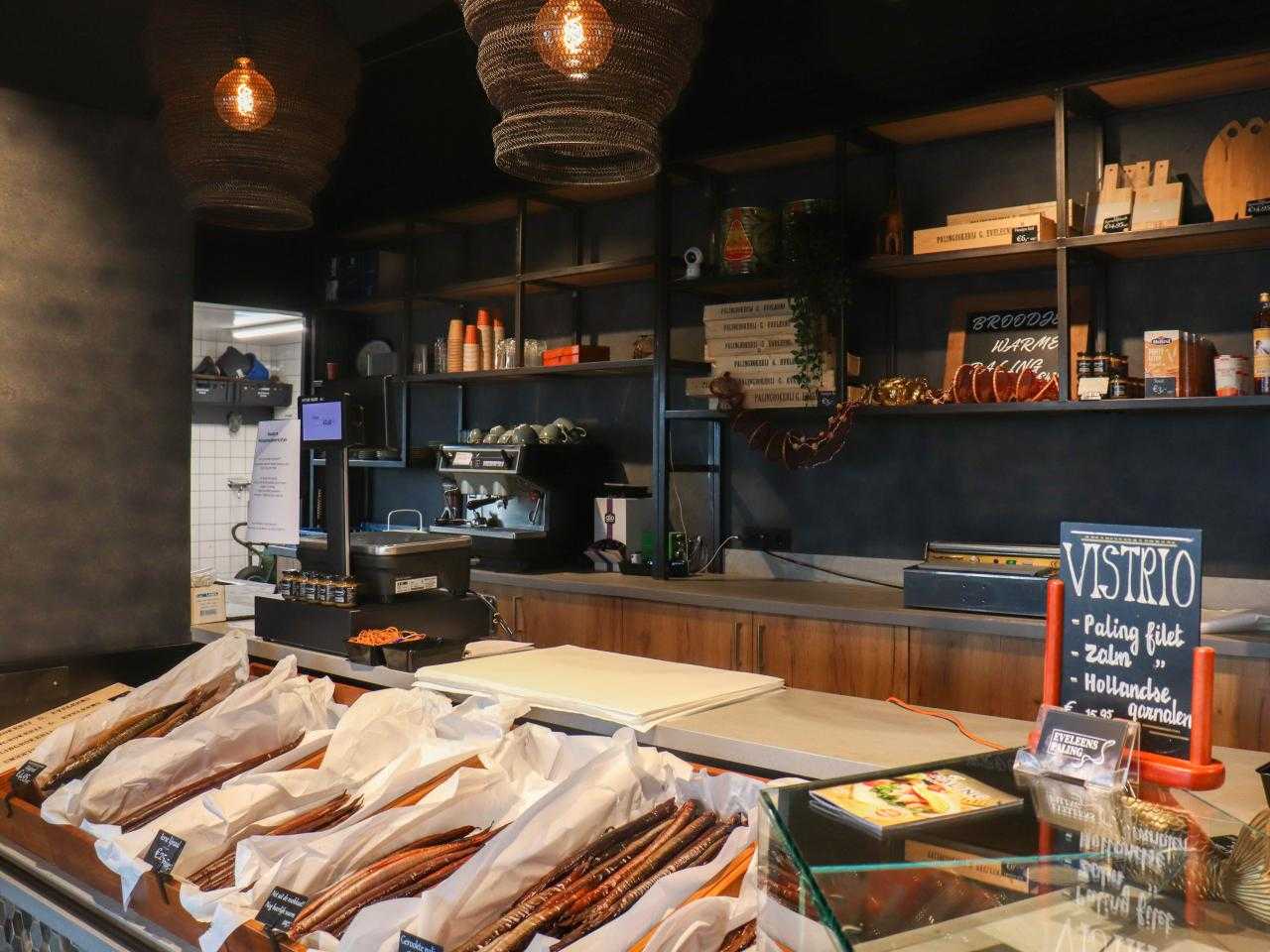 Store with fish and a counter