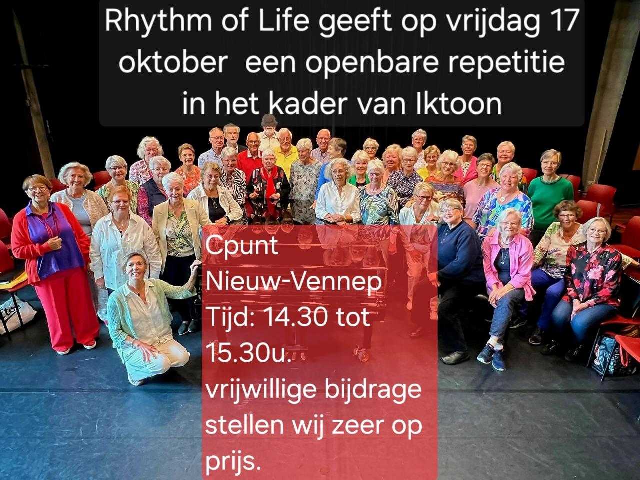 Flyer openbare repetitie Rhythm of life