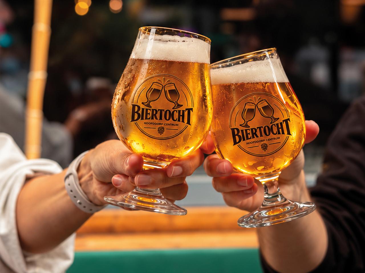2 proostende bierglazen