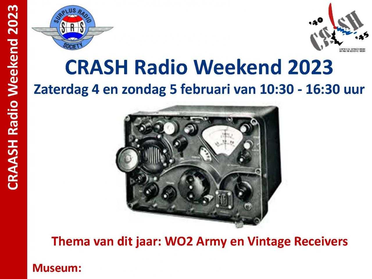 Oude radio en informatie voor evenement