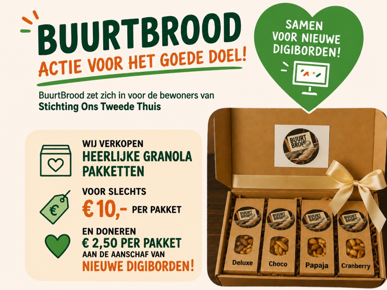 Flyer met tekst voor de buurtbroodactie