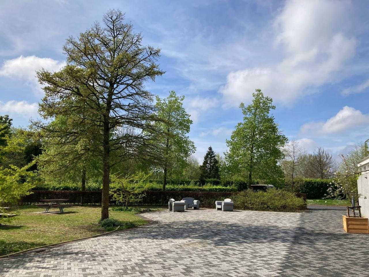 Plein met bomen en bankjes