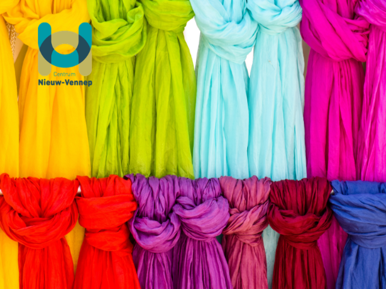 Sjaals in de kleuren van de regenboog
