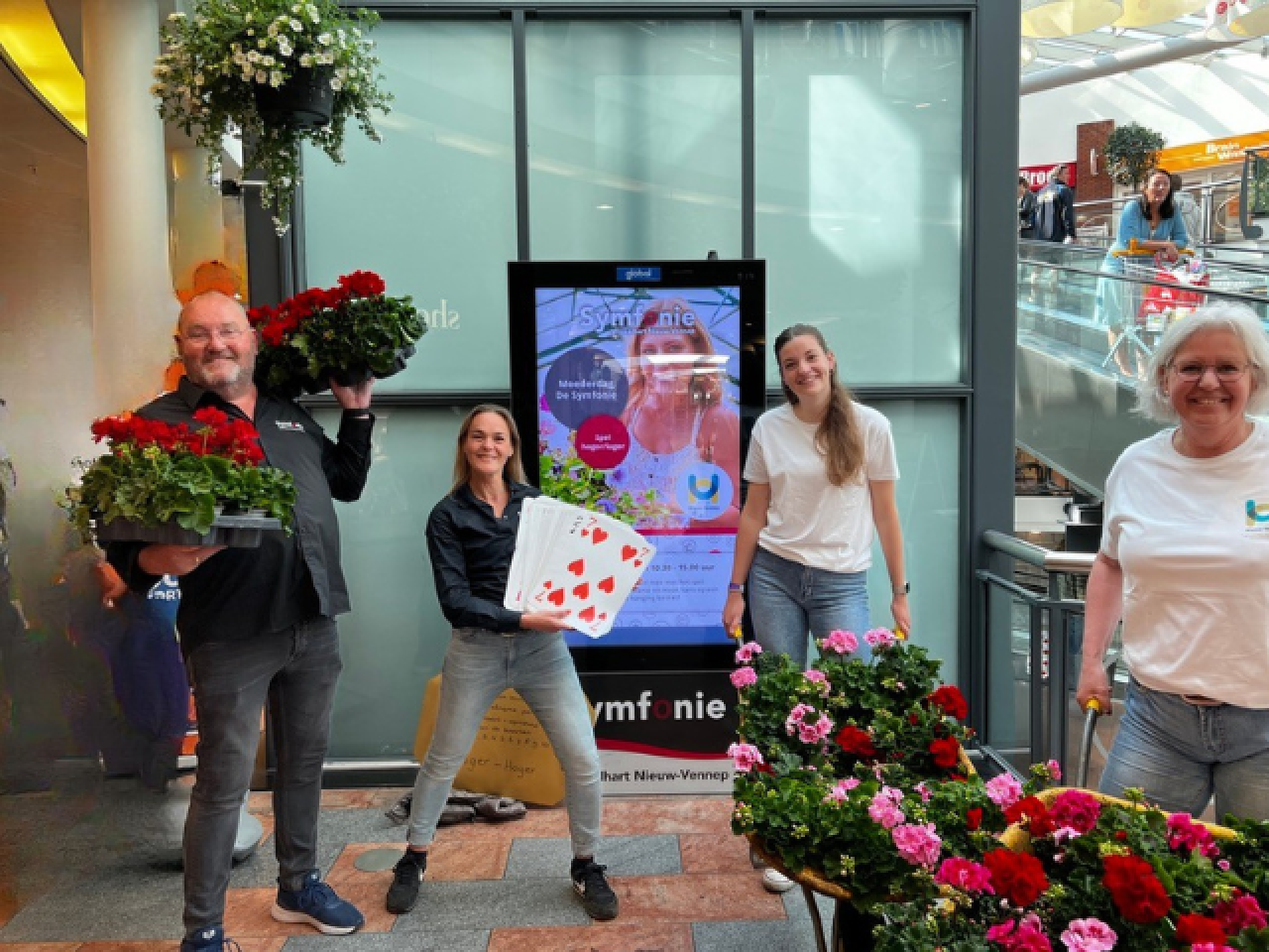 Hanging Baskets in het winkelcentrum