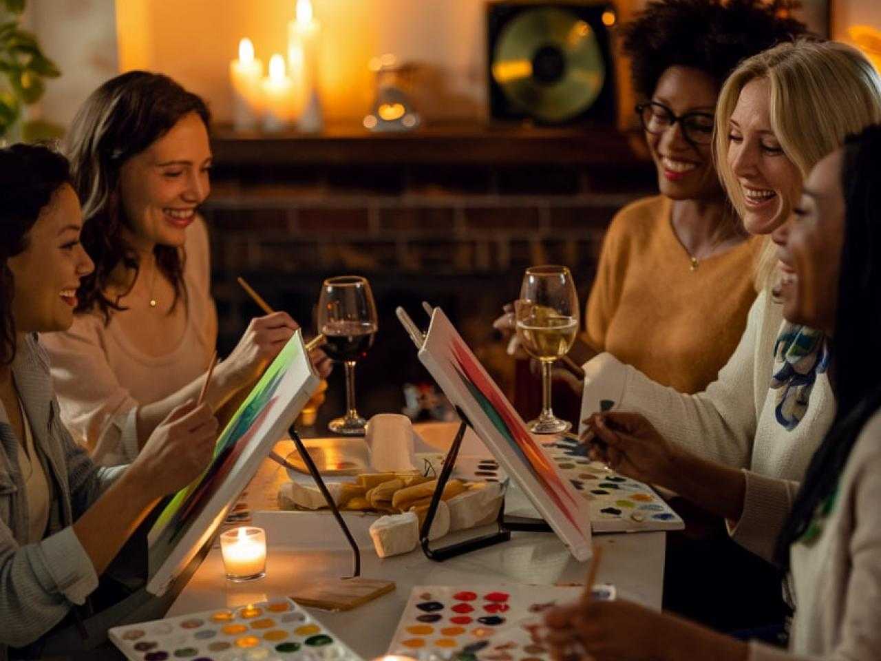 Sip 'n paint in restaurant Lola's